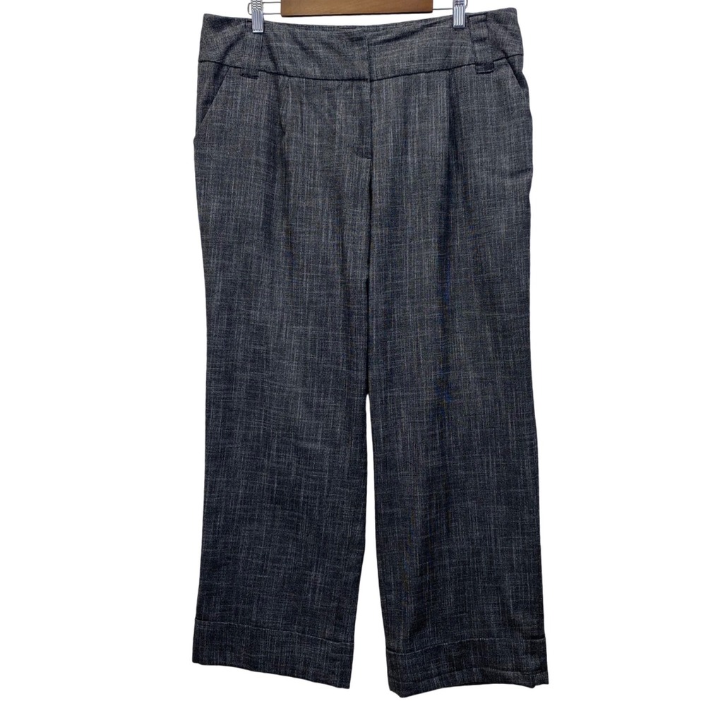 Cato Woman Dress Pants Womens 18WP Charcoal Gray‎ Textured Wide Leg  Trousers